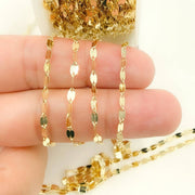 14K Solid Gold Flat Marina Link Unfinished Chain